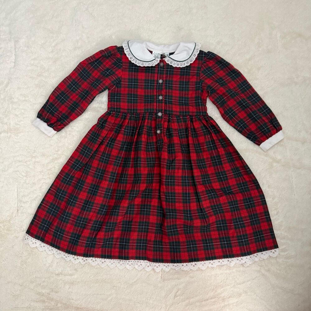 Sarah Louise England Traditional Red Tartan Holiday Dress 4Y